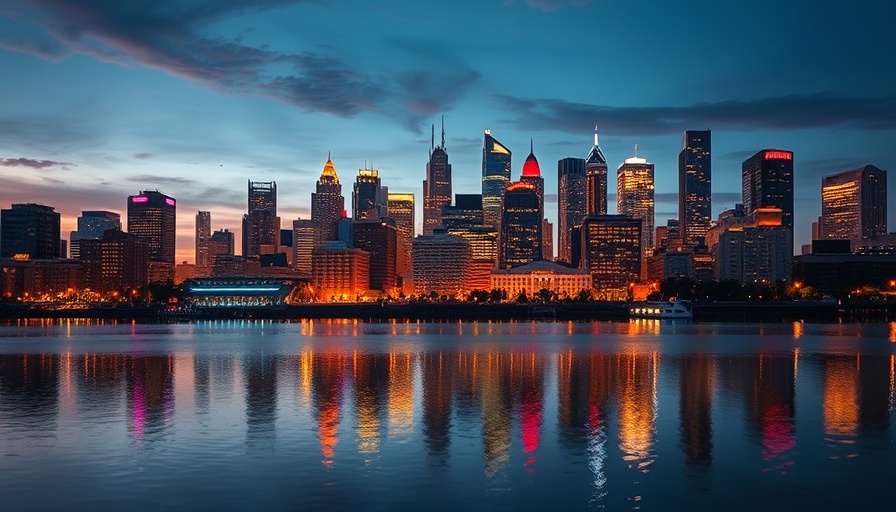 Twilight Milwaukee cityscape with reflections, homes for sale in Milwaukee.