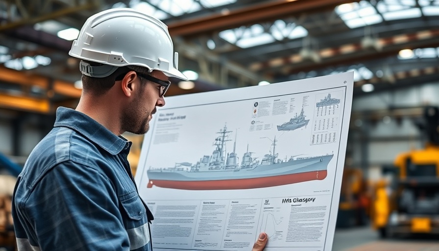 Engineer reviews UK Type 26 warship diagram in shipyard for Norway deal
