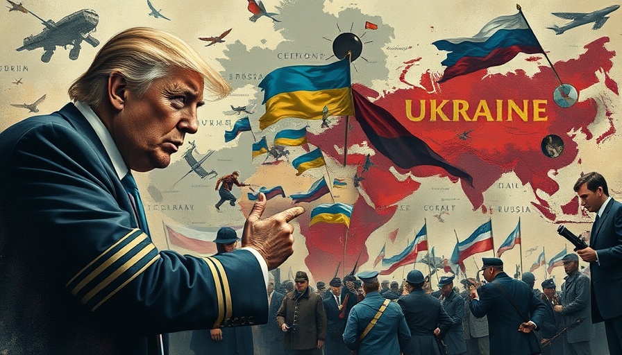 Geopolitical tension illustration with symbolic elements.