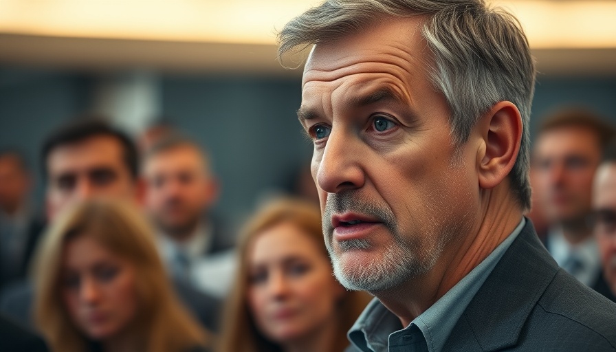 Middle-aged man discussing Federal Reserve independence indoors.