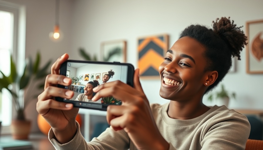 Using picture-in-picture feature on Instagram Reels, vibrant indoor setting.