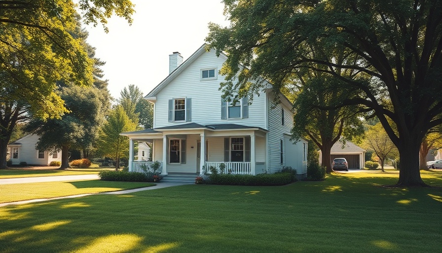 Charming suburban home for sale in Atlanta surrounded by trees.