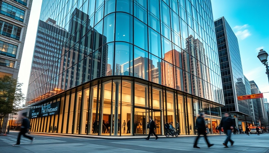 Modern building facade of Vitol trading giant with motion blur of people