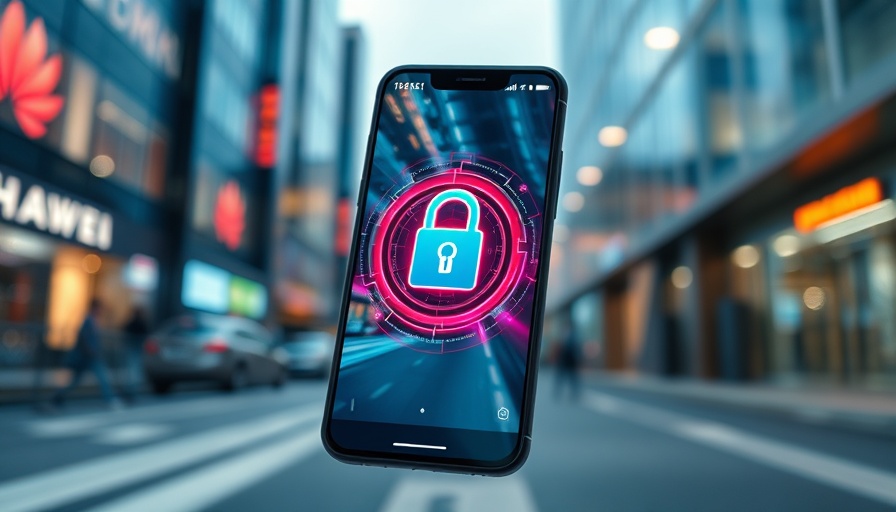 Huawei phone security visual with lock icon.