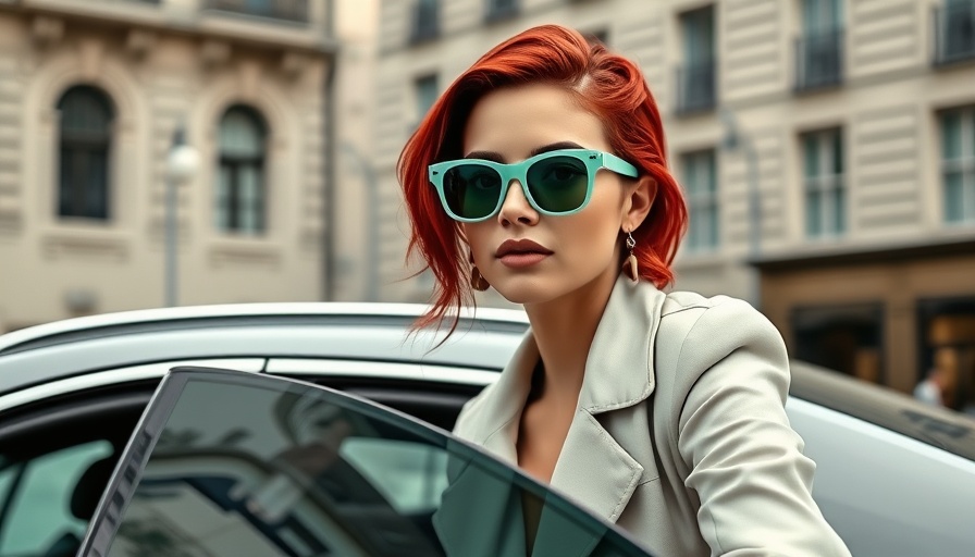 Modern woman exiting car in city, UK property trust rules context.