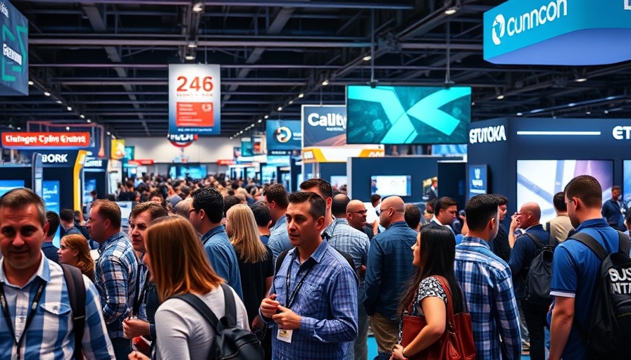TechCrunch Disrupt 2025 exhibit space bustling with attendees.