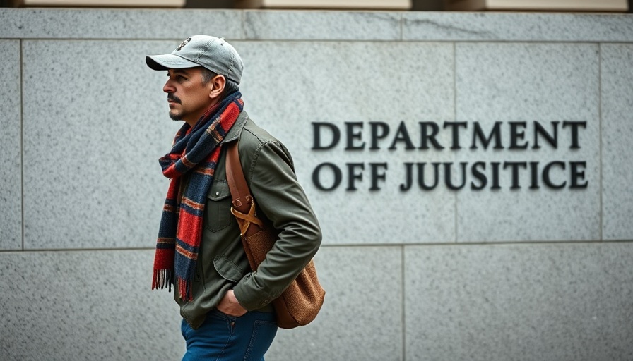 Person walks past Department of Justice building, Southern California Edison wildfire lawsuit context.
