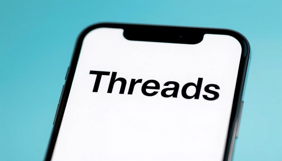 Close-up of Threads app on smartphone screen with dynamic text.