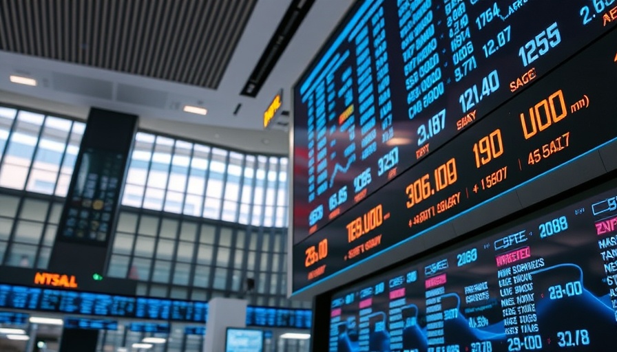 Modern digital display at London Stock Exchange, competitors.