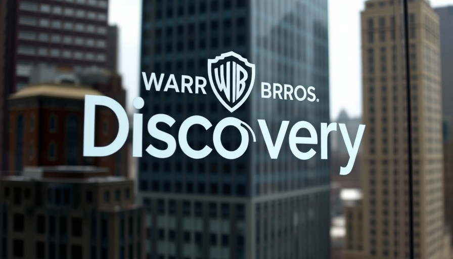 Clear Warner Bros. logo on window with building reflection