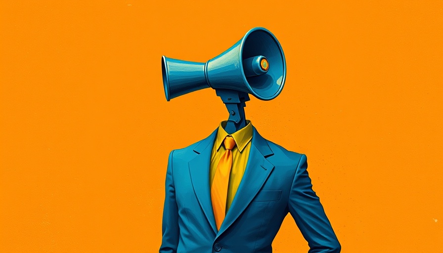 Abstract art in Bay Area business news illustration with loudspeaker head.