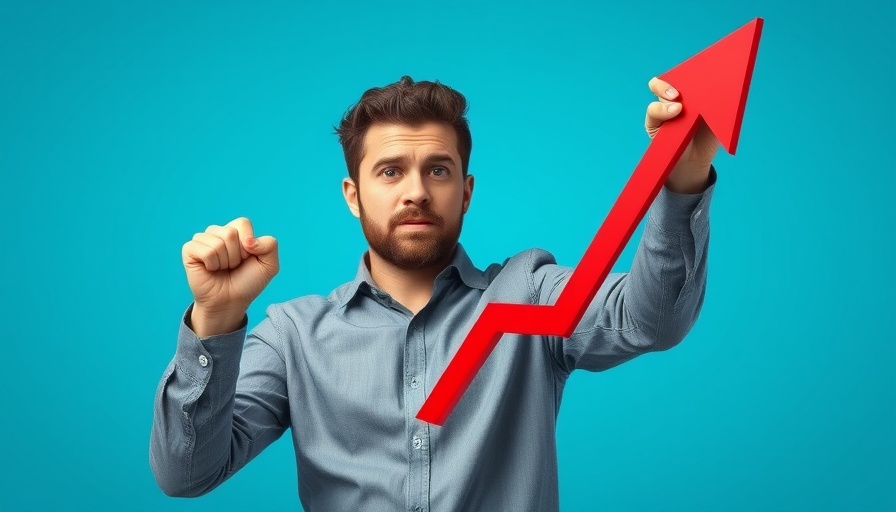 Stylized man holding red line symbolizing US job growth dynamics.