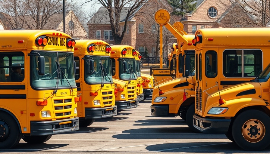 Ohio school buses parked amid transportation crisis.