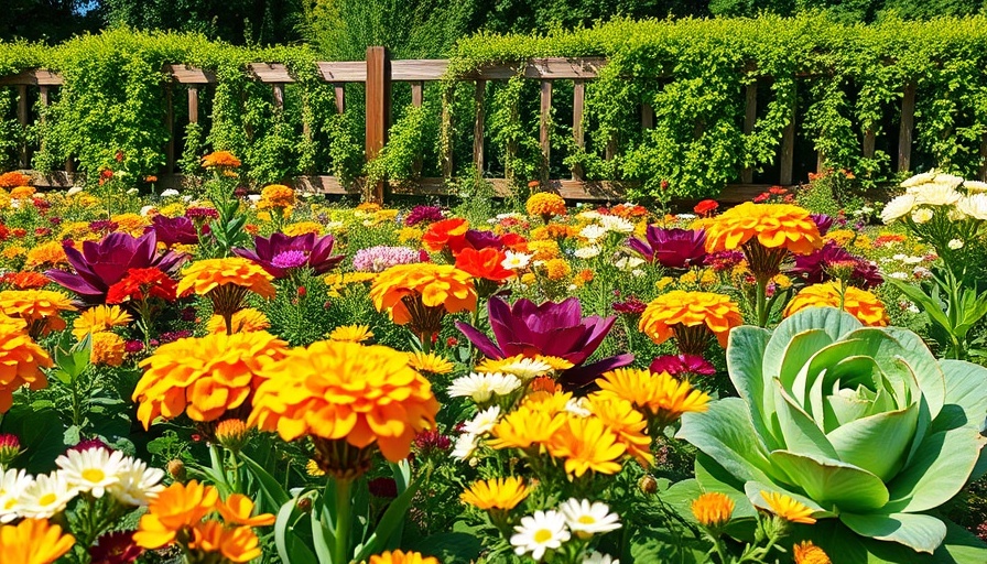 Vibrant fall annuals in garden for autumn color