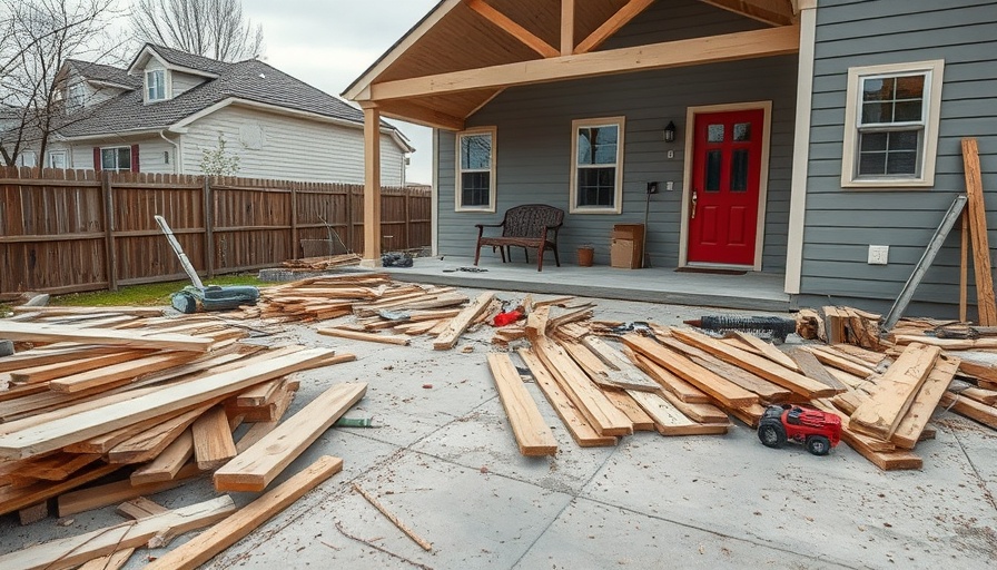 Cluttered construction site indicating sidelined by an injury, scattered tools.
