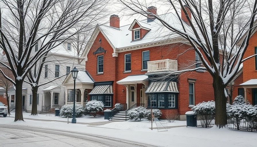 Charming historic home for sale in snowy Pittsburgh.