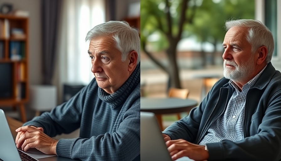 Two men in focused conversation, split-screen image.