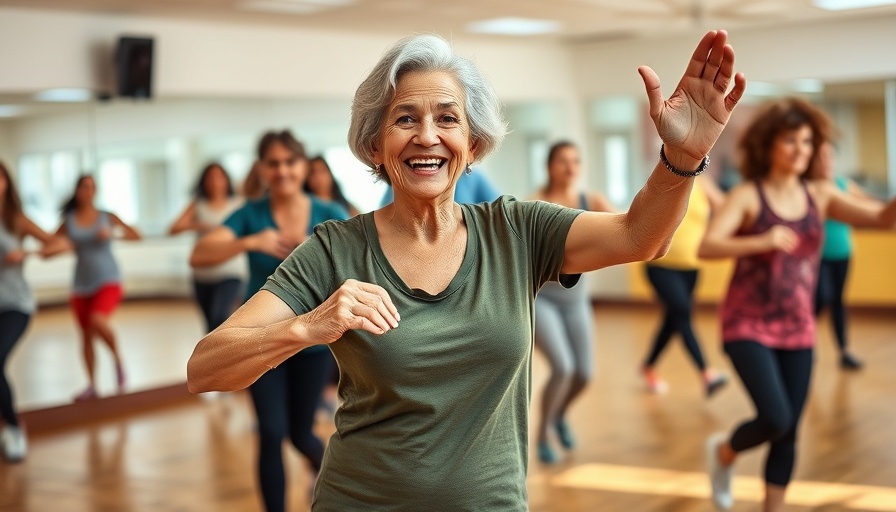 Energetic woman dancing Zumba, boosting mental health.