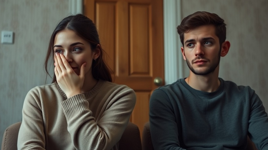 Young woman exhibiting avoidant attachment style, thoughtful couple in a quiet room.