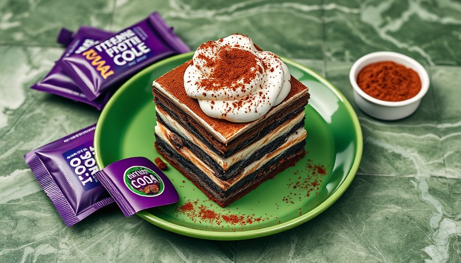 Quest Tiramisu Double Chocolate Cookie Cake Recipe on green plate.