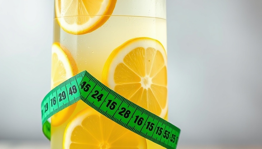 Refreshing lemonade with measuring tape suggesting weight loss benefits.