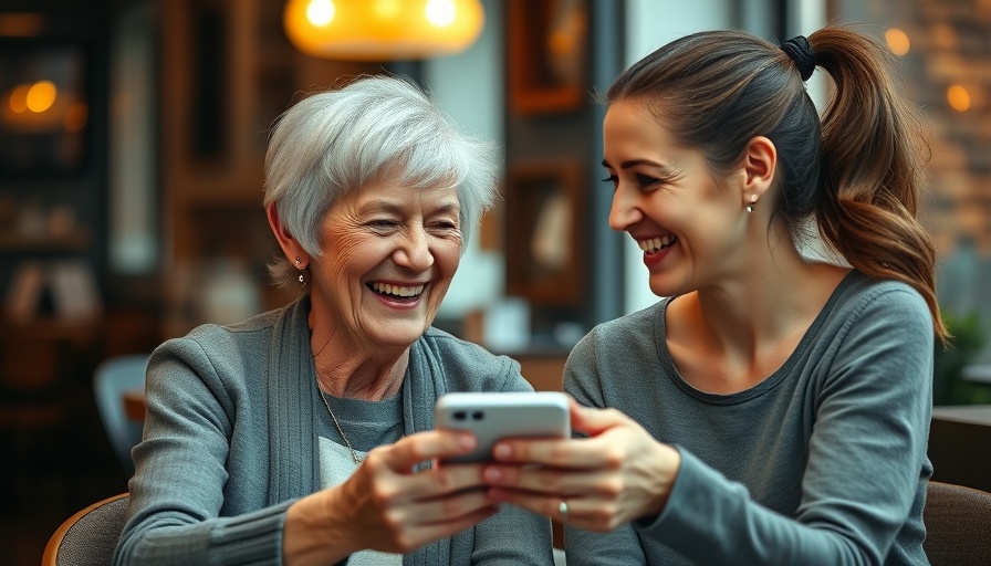 Two women laughing using a smartphone in a cozy café, best happiness apps.