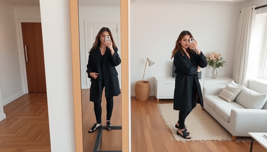 Stylish fall jacket mirror selfie in minimal room, Danielle's favorite fall jackets.