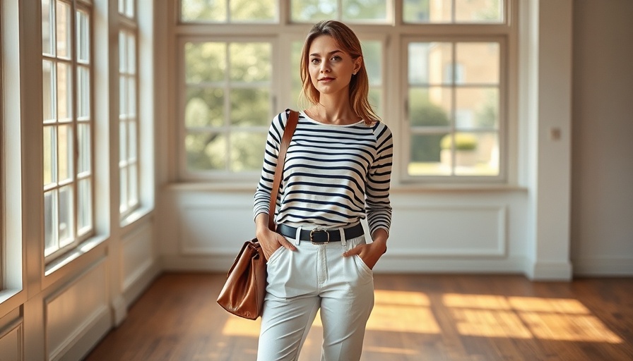 Danielle's Go-To Belts: Stylish woman with a brown bag in a sunlit room.