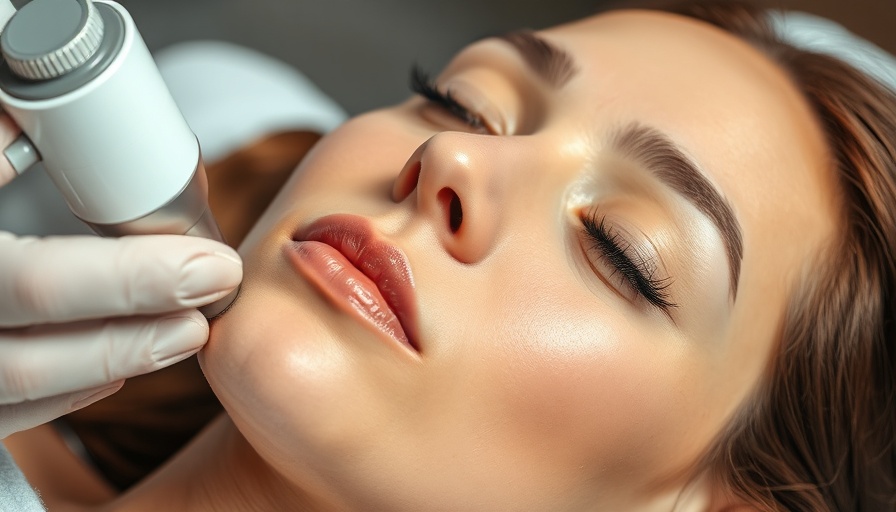 Woman experiencing Ultherapy treatment in a clinical setting.