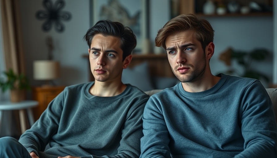 Pensive young couple showing avoidant attachment style indoors.