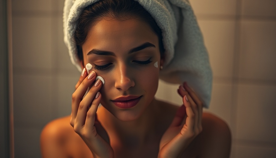Young woman applying cream in serene bathroom, best barrier creams recommended by dermatologists.