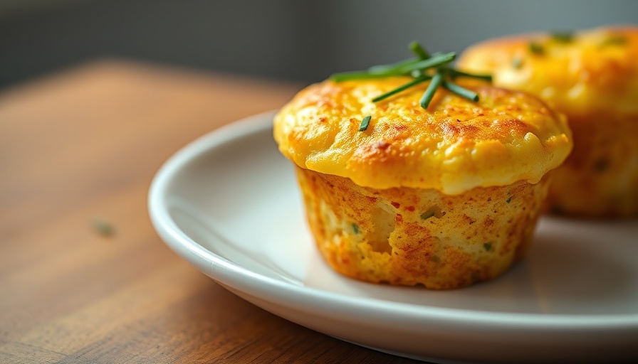 Cottage Cheese Baked Eggs close-up with chives topping.