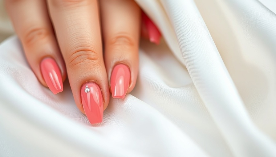 Elegant rosé nails inspiration with shiny rhinestone detail.