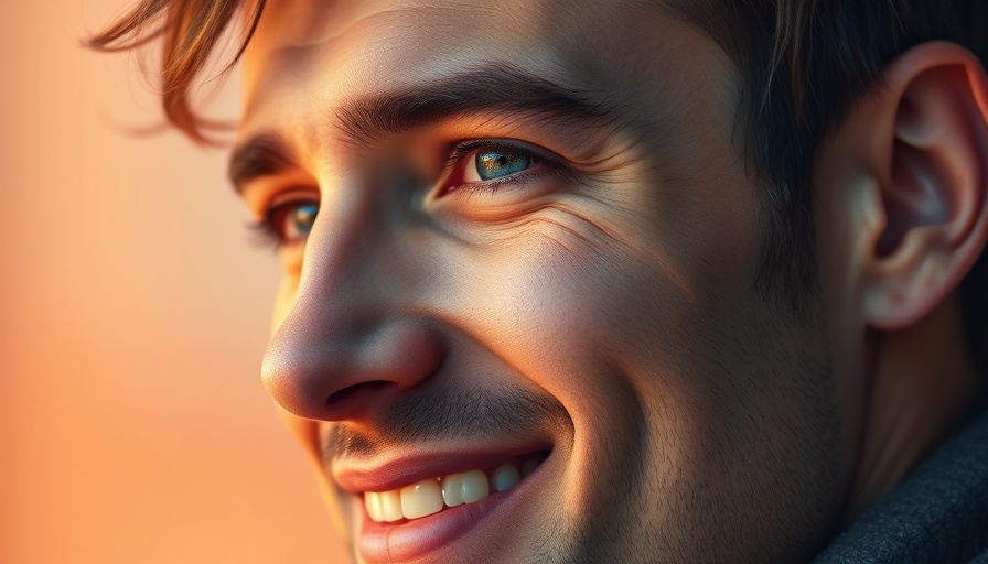 Close-up of a man with styled hair under soft lighting.