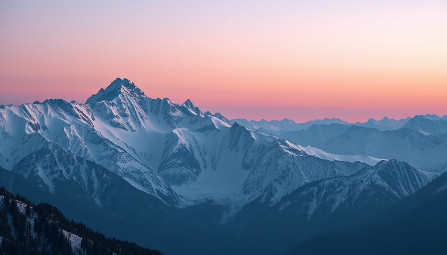 Taurus New Moon rising over snow-capped mountains at dawn