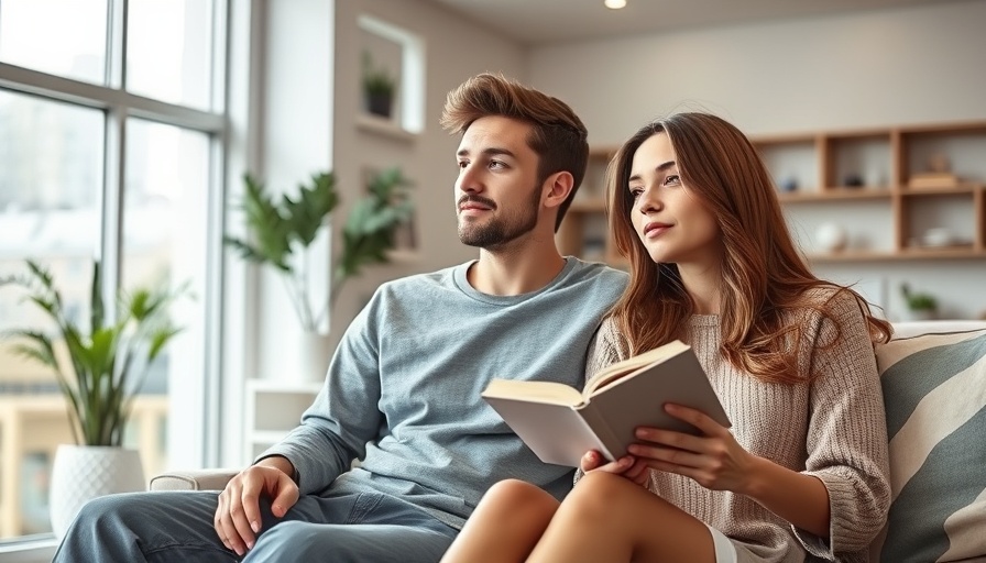Young couple indoors, relaxed, zodiac signs conversation
