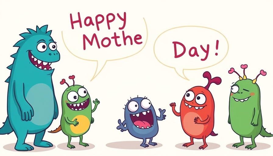 Playful cartoon illustrating The Challenges of Motherhood on Mother's Day.