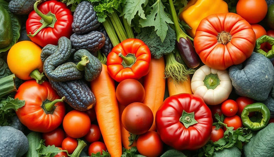 Assorted fresh produce promoting hormone health solutions.