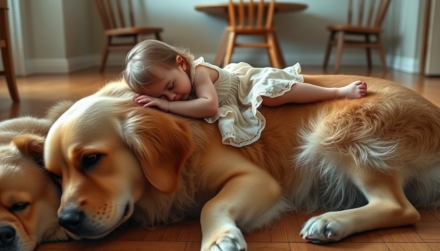 Toddler bonding with Golden Retriever at home, Navigating Emotional Connections.