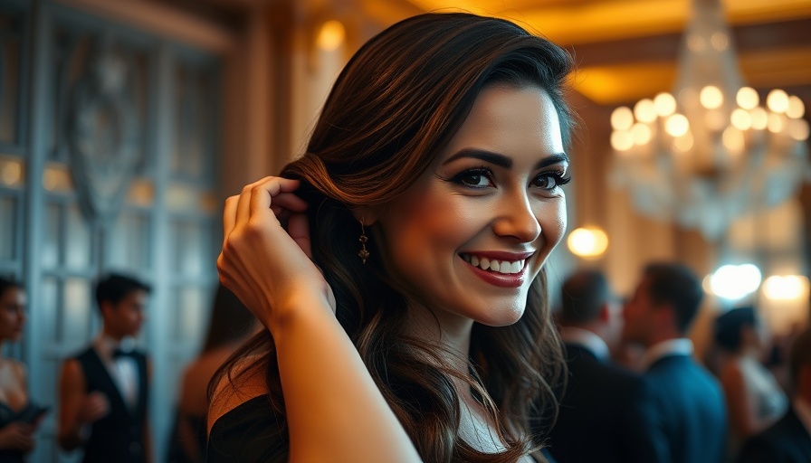 Elegant woman exuding confidence with stunning style at a formal event.