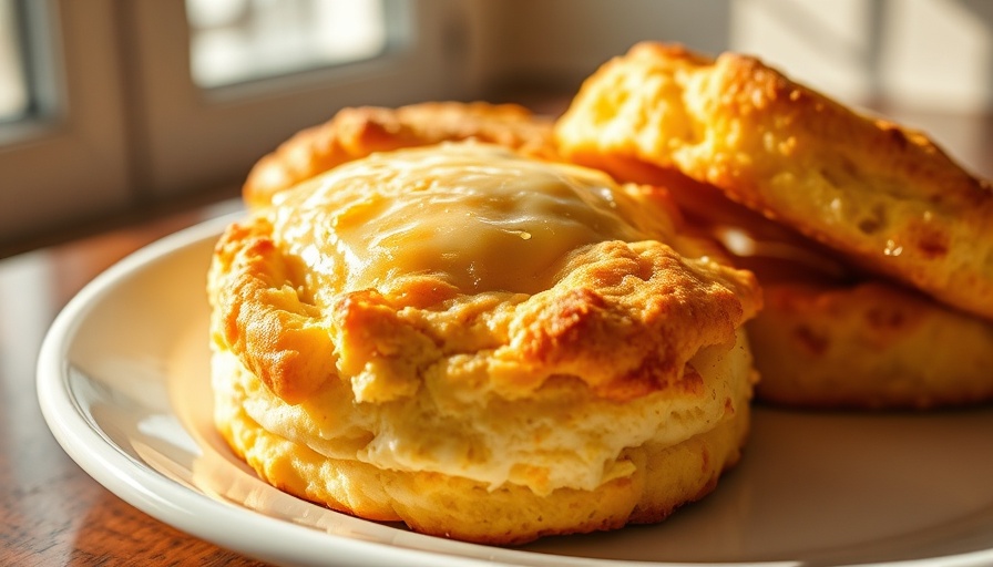 Golden cottage cheese breakfast biscuits with melted cheese.