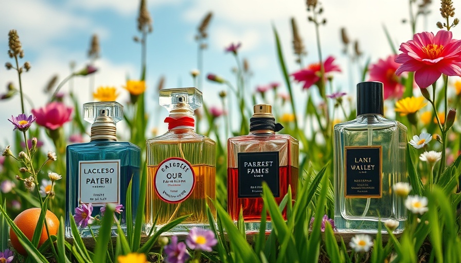 Summer perfume trends 2025 featuring vibrant bottles in lush settings.