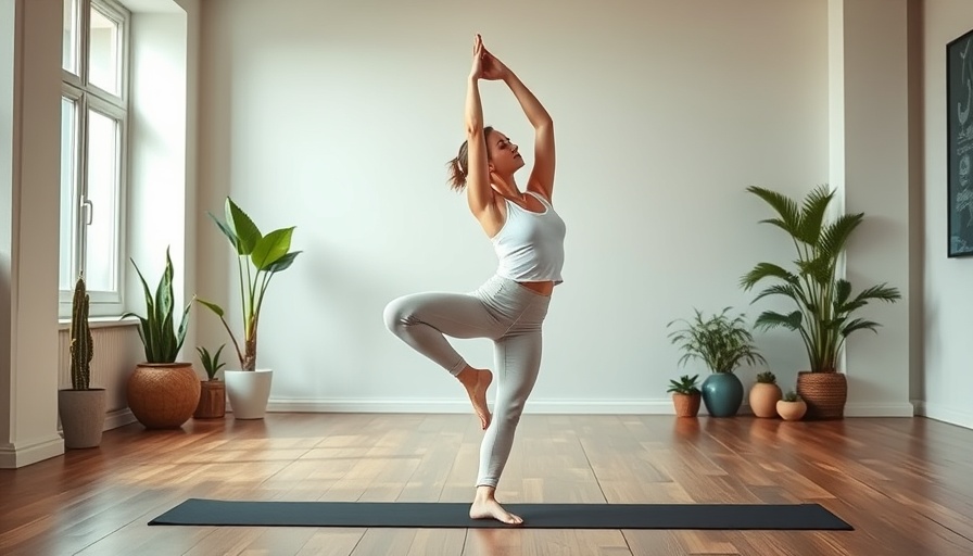 Young woman in dancer pose for better balance in a serene yoga studio.