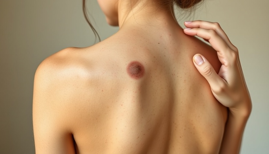 Comparison of skin blemishes using a woman's back in a soft setting.