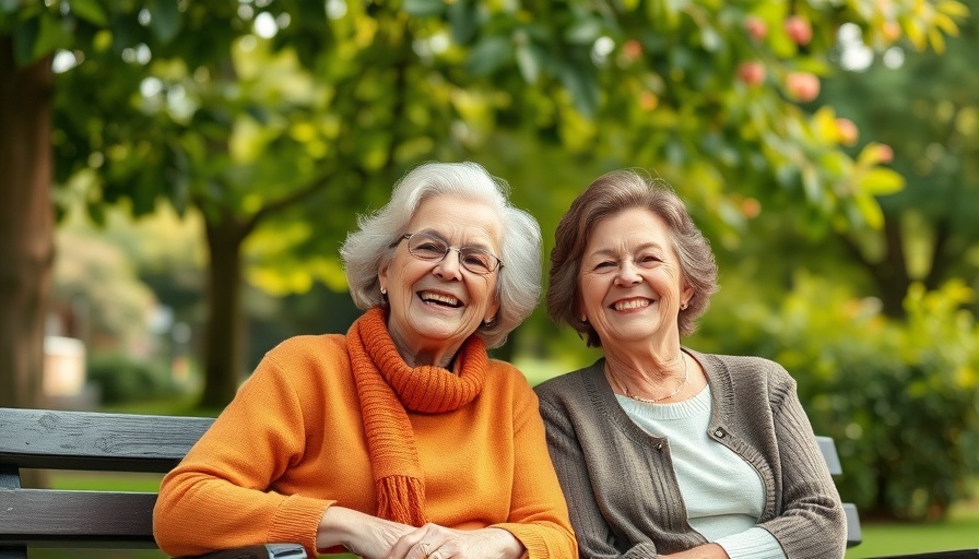 Two cheerful women on a park bench, words of encouragement for divorce.