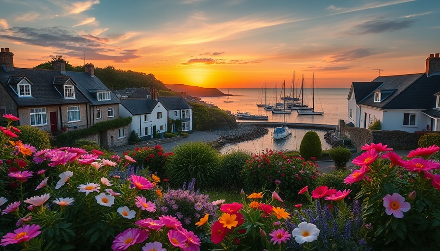 Scenic Cornwall England village at sunset ideal for family travel.