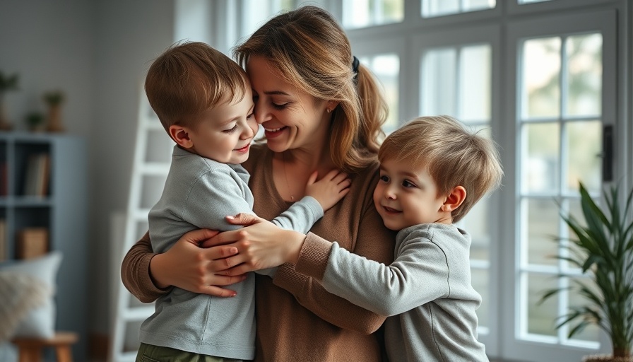 Stay-at-home mom cuddling her two children, best hobbies for stay-at-home moms.