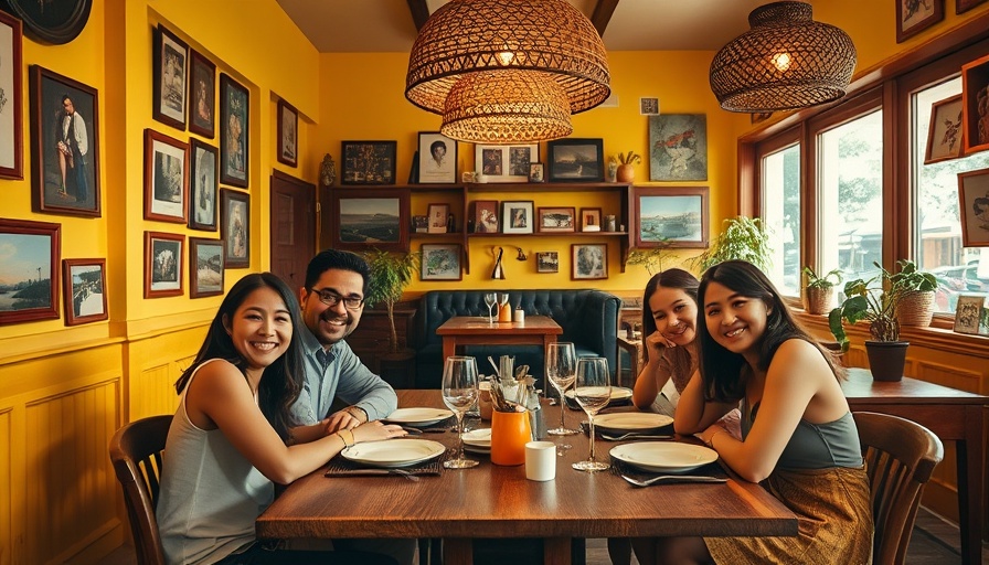 Colorful Philly home dining room with cheerful individuals.