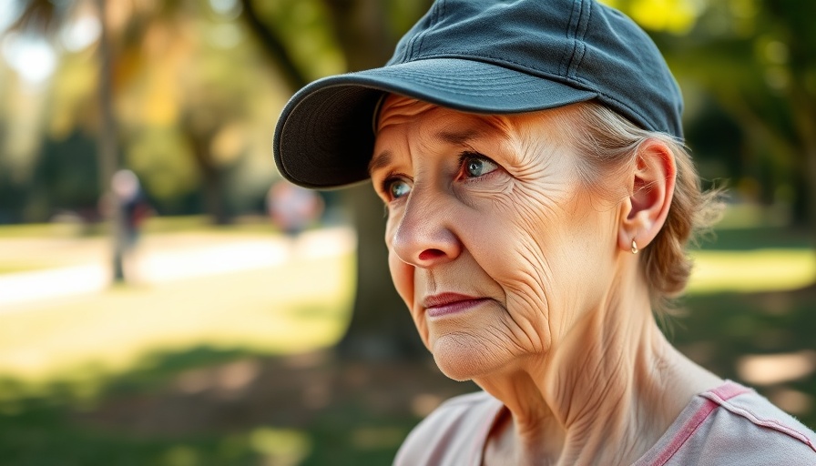 Mature woman outdoors, contemplating menopause accommodations at work.
