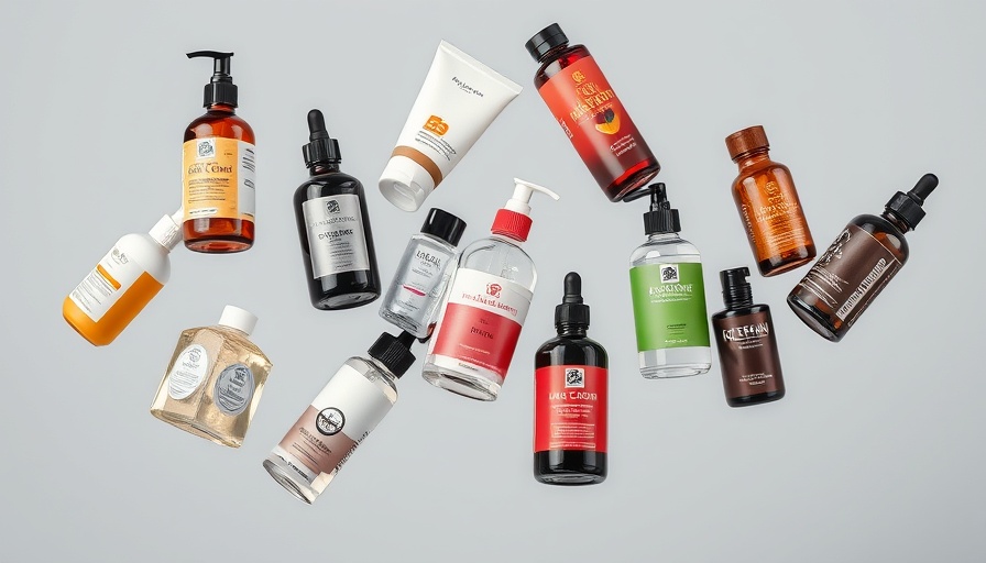 Top-rated overnight hair serums collection on grey background.